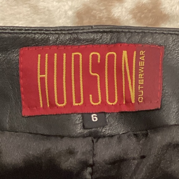 Hudson Outerwear Black Leather Motorcycle Pants, Size 6 - Picture 4 of 11